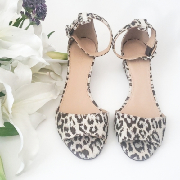 J. Crew Shoes - J. Crew Laila Leopard Wedge Sandal